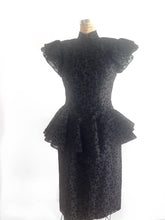 Load image into Gallery viewer, Vintage Peplum Set, Lilli Rubin Flocked Top and Skirt