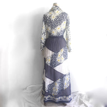 Load image into Gallery viewer, Vintage Floral Patchwork Maxi, 60s 70s Bohemian Hostess Dress