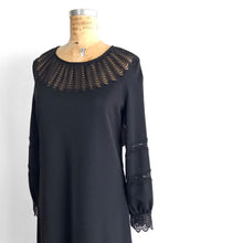 Load image into Gallery viewer, Vintage 60s Lace Trimmed Dress, Butte Knit LBD