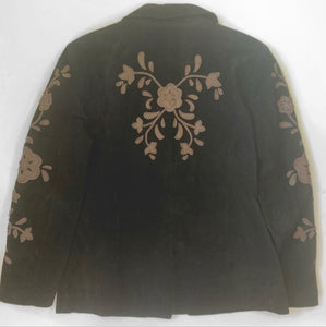 Loretta Appliqued Suede Jacket, vintage blazer