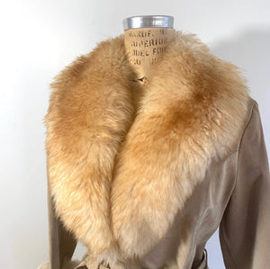 70s Suede and Lamb trim Coat, Vintage Penny Lane Jacket