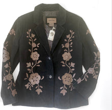 Load image into Gallery viewer, Loretta Appliqued Suede Jacket, vintage blazer