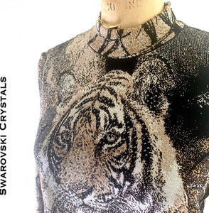 Vintage St John Collection Tiger Bling Sweater, 90s